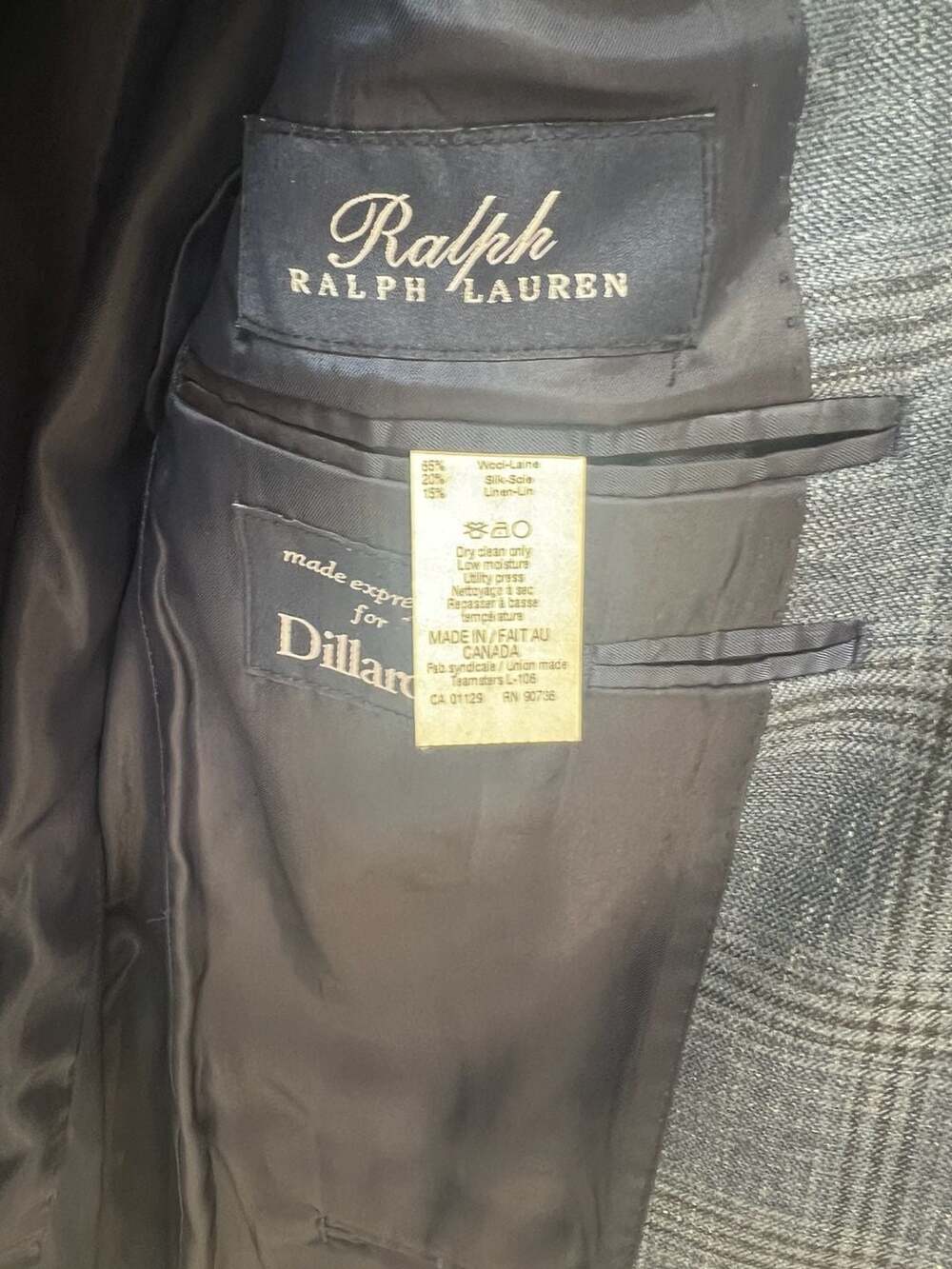 Ralph Lauren Wool Silk Linen Plaid Sport Coat Blazer, 38R - Picture 10 of 13